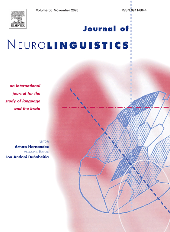 Journal of Neurolinguistics Nov 20